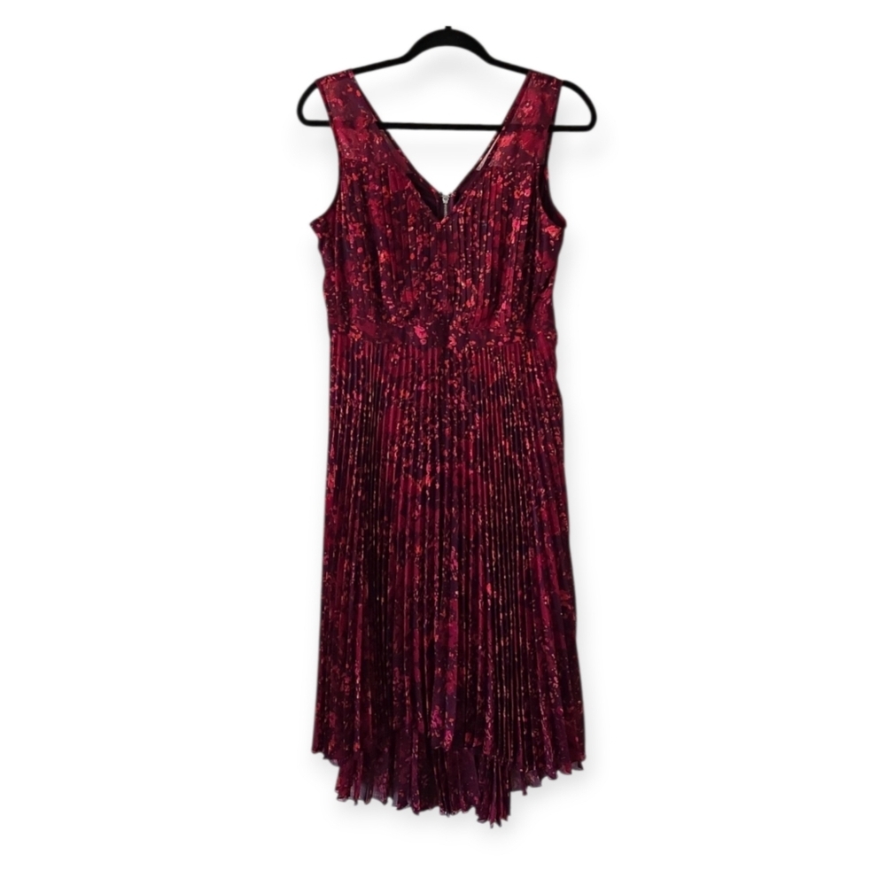 ANTHROPOLOGIE PLENTY BY TRACY REESE Evanthe Pleated Floral Hi-Low Dress Size 8 - Picture 5 of 12